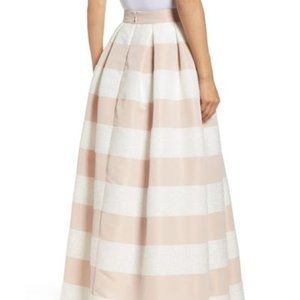 Eliza J stripe ball skirt - multicolor blush ivory